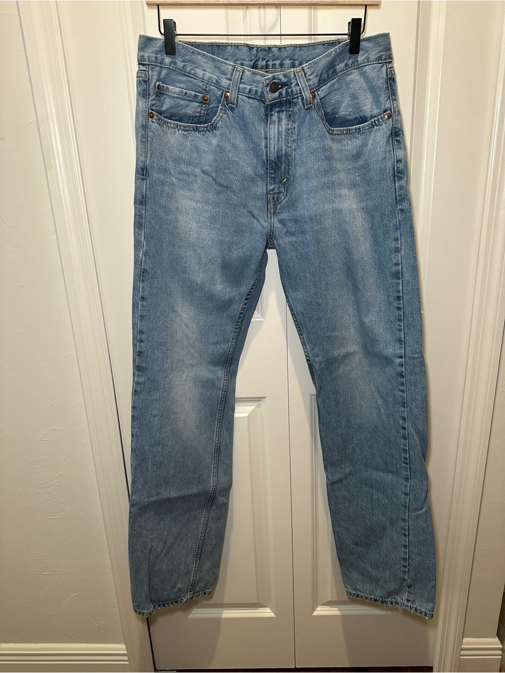Levi’s Vintage Men’s Straight Fit Jeans in Light Blue Denim